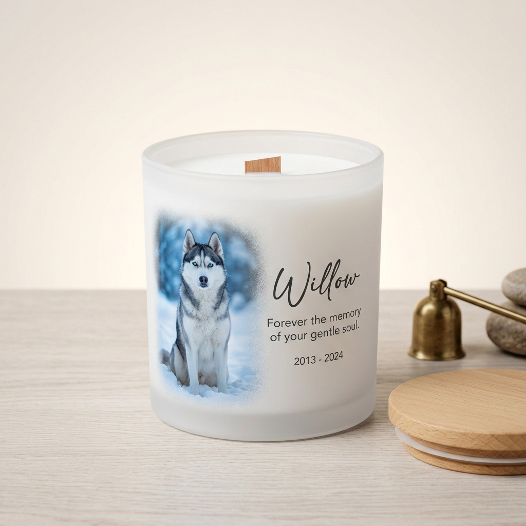Pet Portrait Candle — Their face, always close.